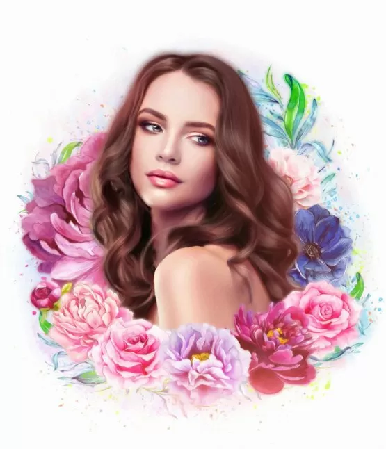 Flower Art портрет девушки