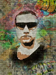 Портрет в стиле Граффити мужчины в очках