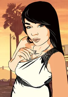 Векторный портрет девушки в стиле GTA