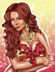 Пример поп-арт картины в стиле Монро девушки с рыжими волосами