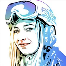 Поп-арт портрет девушки в горнолыжной шапочке в стиле Монро