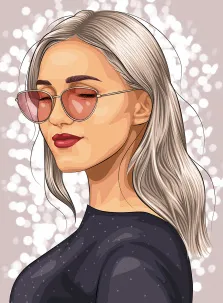 Поп-арт, художник Юлия, женский портрет в солнечных очках