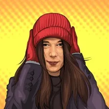 Поп-арт портрет девушки в красной шапочке