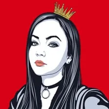 Пример поп-арт картины в стиле Че девушки с короной