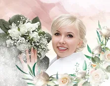 Flower Art, художник София, женский портрет в окружении роз