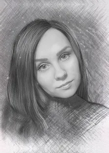 Портрет девушки серым карандашом, художник Татьяна 