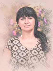 Портрет темноволосой женщины с карими глазами стилизован под Карандаш, художник Татьяна 