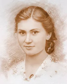 Портрет девушки серым Карандашом, художник Татьяна 