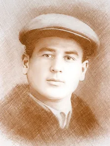 Портрет мужчины в кепке по старому фото в стиле Карандаш, художник Татьяна 