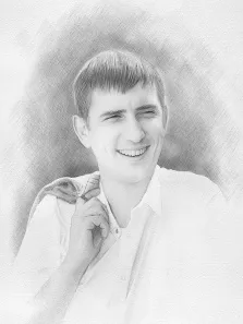 Мужской портрет серым Карандашом, художник Татьяна 