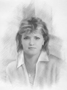 Портрет женщины серым Карандашом, художник Татьяна 