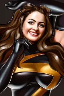 Комикс, художник Александра, женский портрет miss Marvel