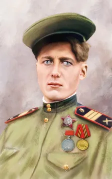 Маслом, художник Александра, мужской портрет военного по фотографии времен Великой Отечественной войны