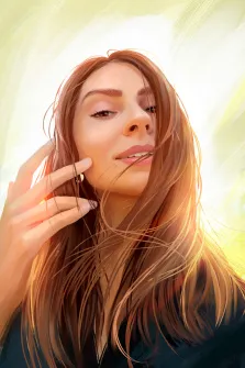 Женский портрет Под масло, кареглазая, русоволосая девушка на светлом фоне, художник Александра 