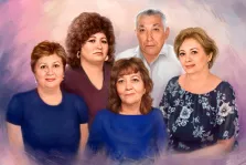 Семейный портрет Под масло на пять человек: четыре женщины и мужчина,
художник Анастасия 