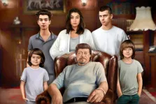 Семейный портрет из шести человек Под масло, художник Павел 