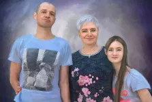 Семейный портрет Под масло из трёх человек, художник Юлия 