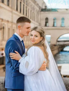 Портрет свадебной пары в Петербурге в стиле Под масло, художник Виктория 