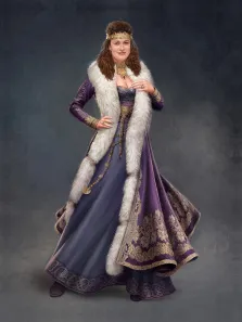 Портрет женщины  в историческом костюме в стиле Под масло, художник Антонина