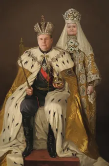 В образе, художник Антонина, парный портрет в образе царя и царицы