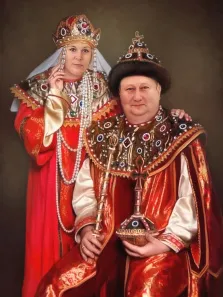 В образе, художник Антонина, парный портрет русских царя и царицы