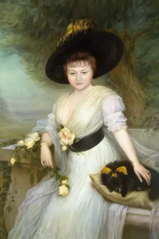 В образе, художник Антонина, женский портрет в шляпе по сканированному фото
