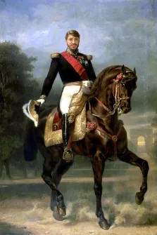 Портрет мужчины В образе Наполеона на коне, художник Валерия 