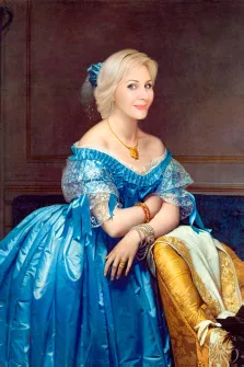 Женский портрет В образе дамы в голубом платье, художник Валерия 