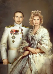 Парный портрет В образе императора и императрицы, художник Павел
