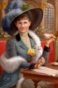 Портрет женщины В образе старинной дамы в шляпе, художник Валерия 