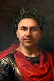 Портрет кареглазого мужчины В образе Гая Юлия Цезаря, художник Валерия 