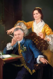 Парный портрет В образе актёра Дэвида Гаррика и танцовщицы Евы Марии Вигель, художник Антонина