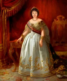 Портрет кареглазой женщины В образе Королевы Анны Павловны, художник Антонина