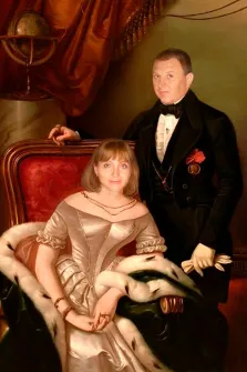Парный портрет В образе семьи Австрийского художника, художник Антонина