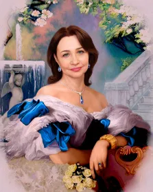 Портрет русоволосой женщины В историческом образе, художник Валерия 