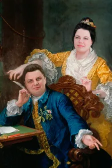 Парный портрет В образе персонажей картины художника Уильяма Хогарта, художник Валерия 
