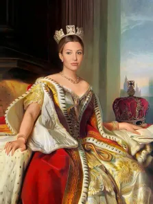 Портрет кареглазой девушки В образе королевы Виктории, художник Антонина