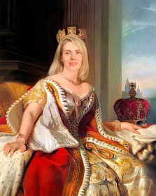 Портрет девушки блондинки В образе королевы Виктории, художник Антонина