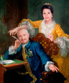 Парный портрет В образе персонажей картины художника Уильяма Хогарта, художник Валерия 