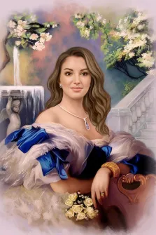 Портрет русоволосой девушки В образе старинной дамы, художник Антонина