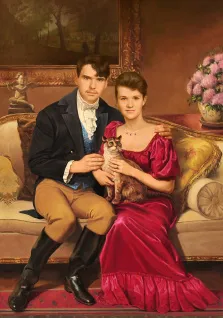Портрет пары В образе старинной пары, художник Антонина