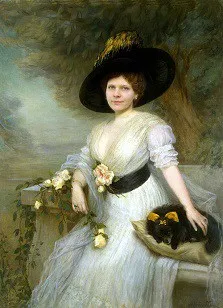 Портрет женщины в шляпе на основе фотомонтажа в известную картину