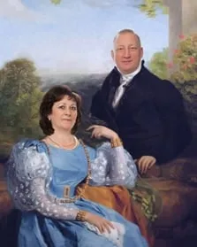 Портрет пары в образе знати XIX века, художник Анна