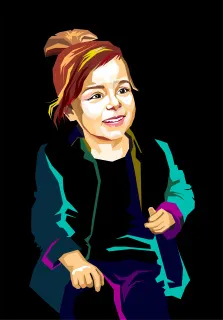 Wpap, художник Олеся, детский портрет на темном фоне