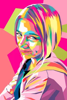 Портрет девочки в стиле Wpap в розовых тонах,  художник Анастасия 