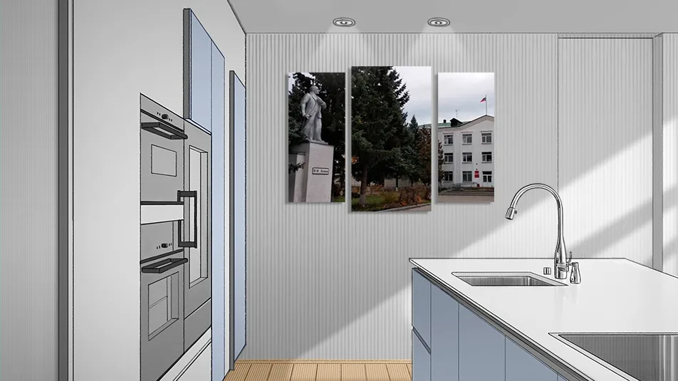 Модульная картина с изображением Воскресенского поселения