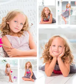 Фотоколлаж с детскими снимками Коллаж из фотографий девочки в светлой композиции