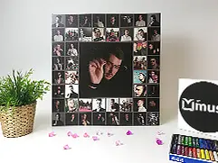 Стильный фотоколлаж в подарок мужчине Мужской коллаж с центральным портретом и сеткой маленьких снимков