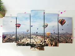 Пример печати на холсте модульной картины с воздушными шарами.