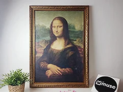Печать на холсте репродукции картины Мона Лиза в багетной раме.